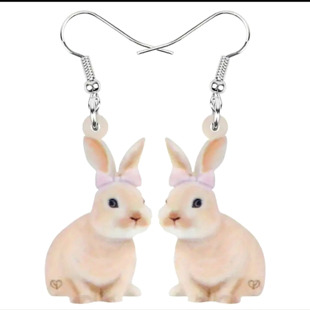 🔥Last pair🔥 CUTE Acrylic Bunny Earrings Easter Earrings 🐰🐣